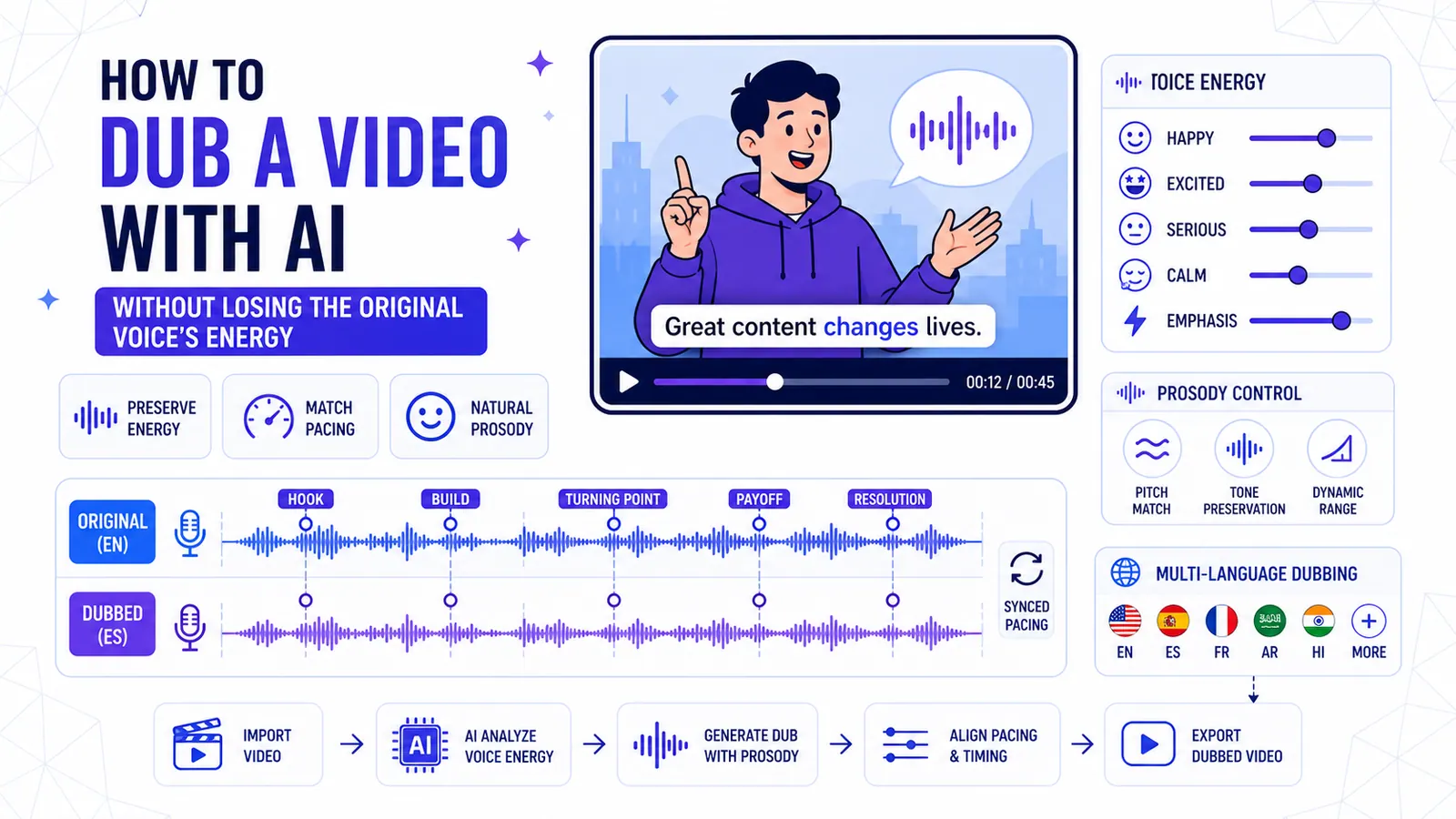 How to Dub a Video with AI Without Losing the Original Voice's Energy
